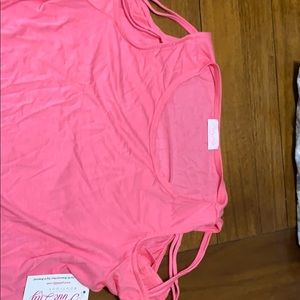 Pink Lily boutique shoulder cut out shirt
